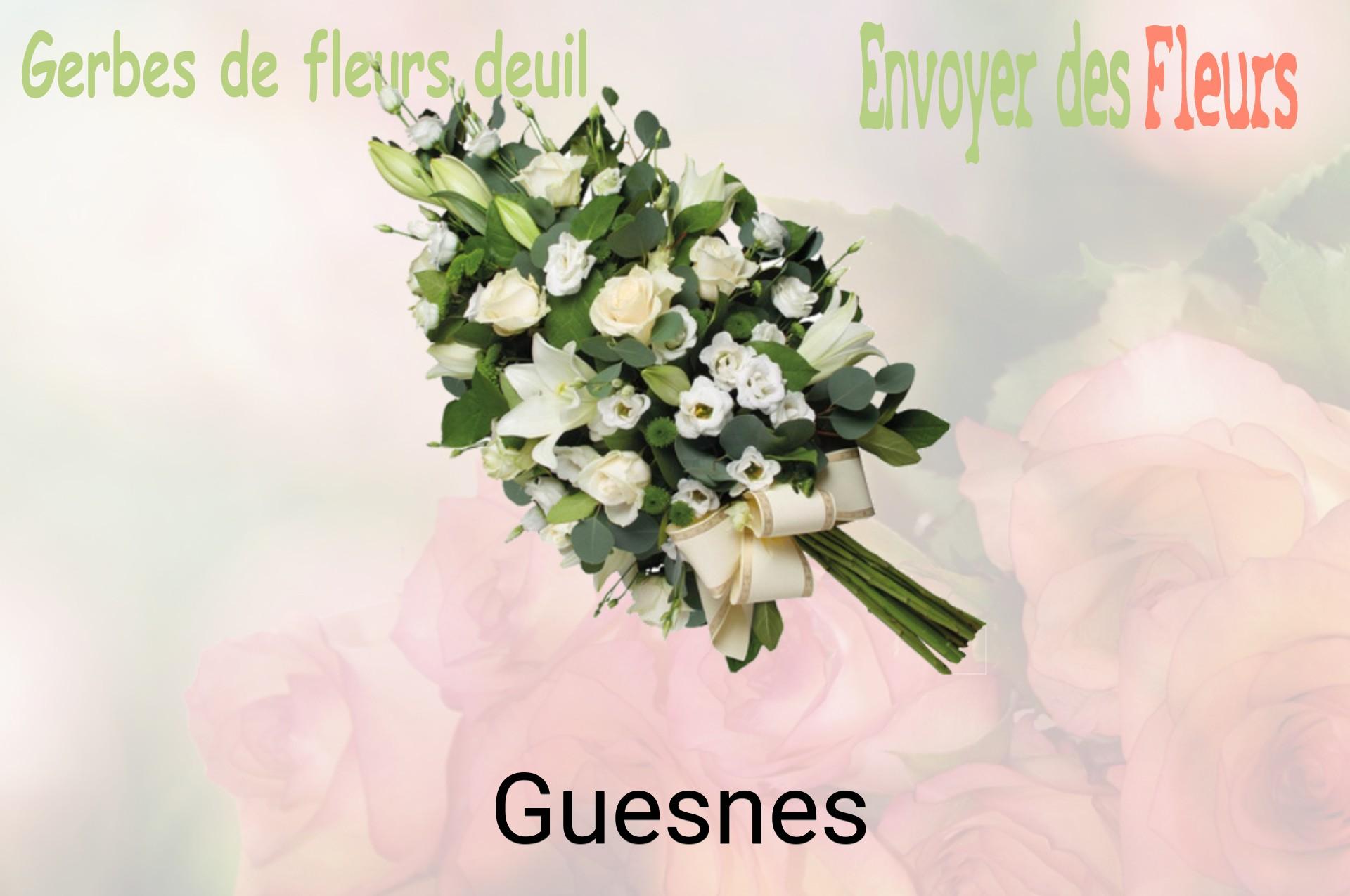 Gerbe de fleurs de deuil livrée à Guesnes